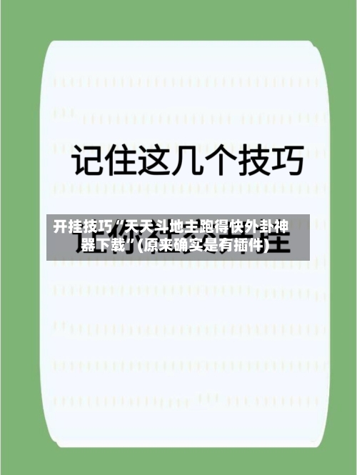 开挂技巧“天天斗地主跑得快外卦神器下载”(原来确实是有插件)-第3张图片