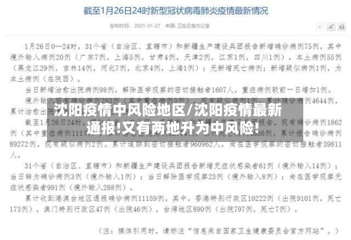 沈阳疫情中风险地区/沈阳疫情最新通报!又有两地升为中风险!