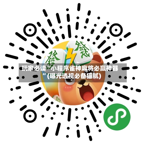 玩家必读“小程序雀神麻将必赢神器”(曝光透视必备猫腻)-第3张图片