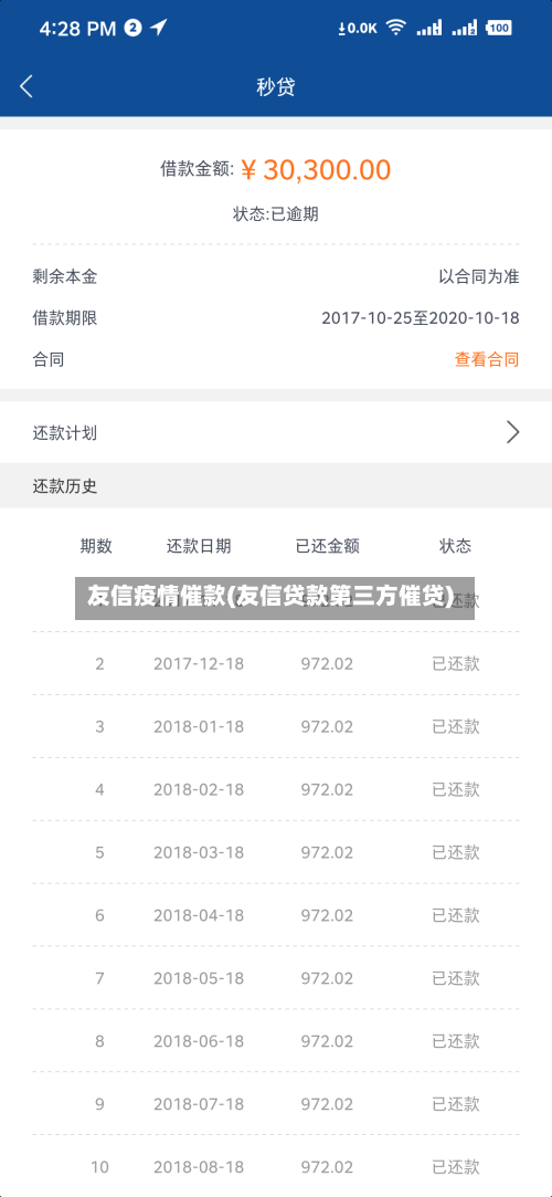 友信疫情催款(友信贷款第三方催贷)