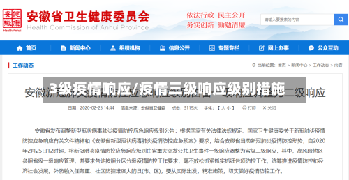 3级疫情响应/疫情三级响应级别措施