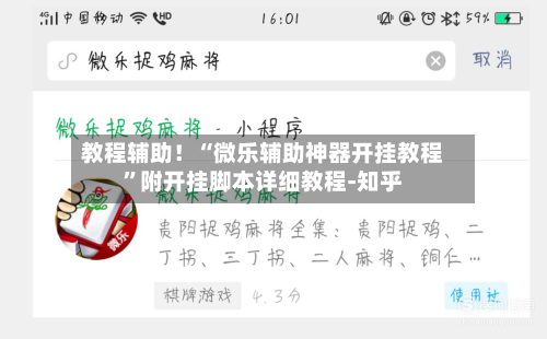 教程辅助！“微乐辅助神器开挂教程”附开挂脚本详细教程-知乎-第3张图片