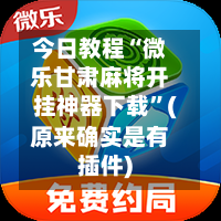今日教程“微乐甘肃麻将开挂神器下载	”(原来确实是有插件)-第2张图片