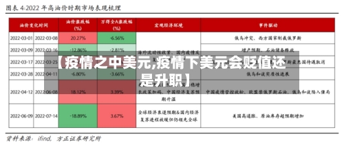 【疫情之中美元,疫情下美元会贬值还是升职】-第3张图片