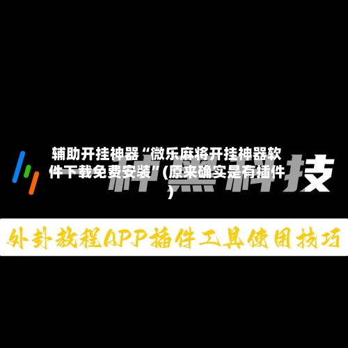 辅助开挂神器“微乐麻将开挂神器软件下载免费安装”(原来确实是有插件)-第2张图片