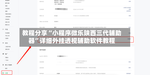 教程分享“小程序微乐陕西三代辅助器”详细外挂透视辅助软件教程-第3张图片