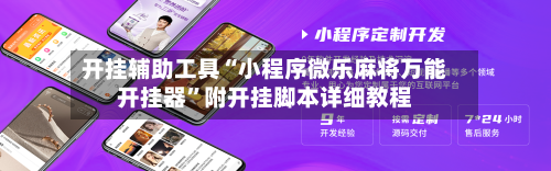 开挂辅助工具“小程序微乐麻将万能开挂器”附开挂脚本详细教程-第3张图片