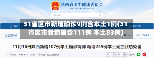 31省区市新增确诊9例含本土1例(31省区市新增确诊111例 本土83例)-第2张图片